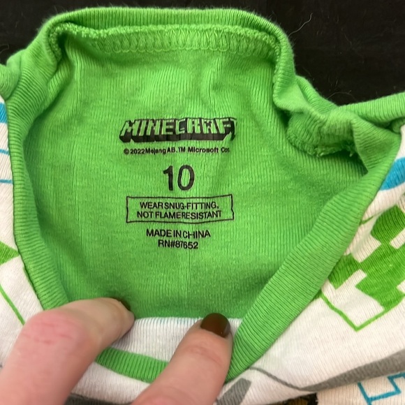 Kids 3 piece Minecraft pajama set, pants shorts and tshirt pjs Boys size 10 - Picture 3 of 7